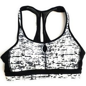 Champion Sports Bra New White Black Keyhole Racer